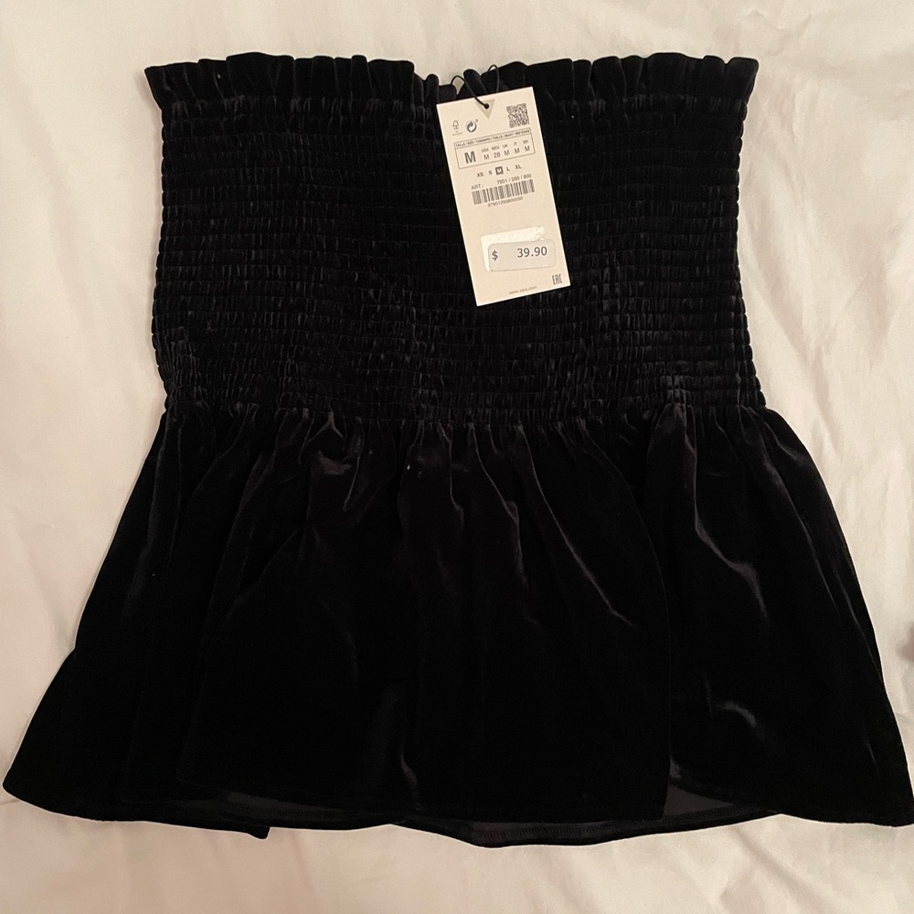 Ruched velvet midi skirt